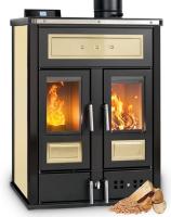 Klover BI-FIRE Hybrid MID Kombi Kaminofen Holz Pellet wasserführend Stahl elfenbein 27,4 kw